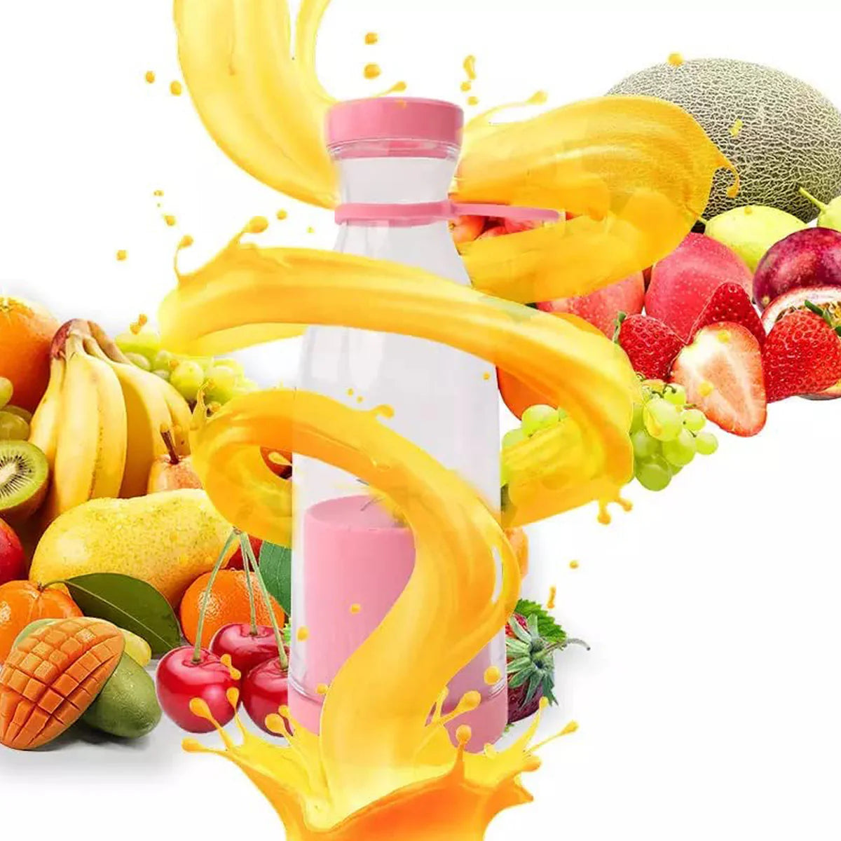 5334a Blender Portable Juicer For Smoothie Juice Vegetable Shakes With 6 Blades Wireless Charging Mini Personal Size Mixer Bottle Grinder 420 Ml Multi color